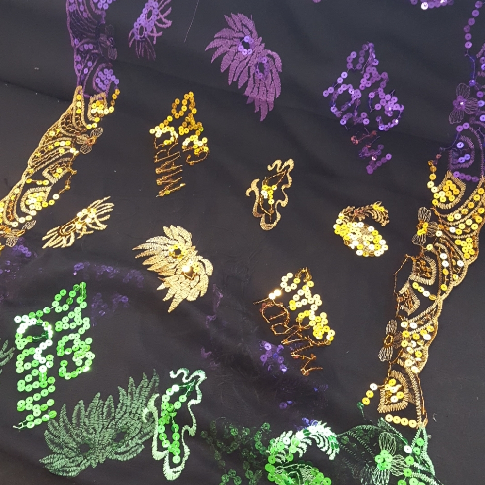 MARDI GRAS SEQUIN SHEER SCARF  SCARF